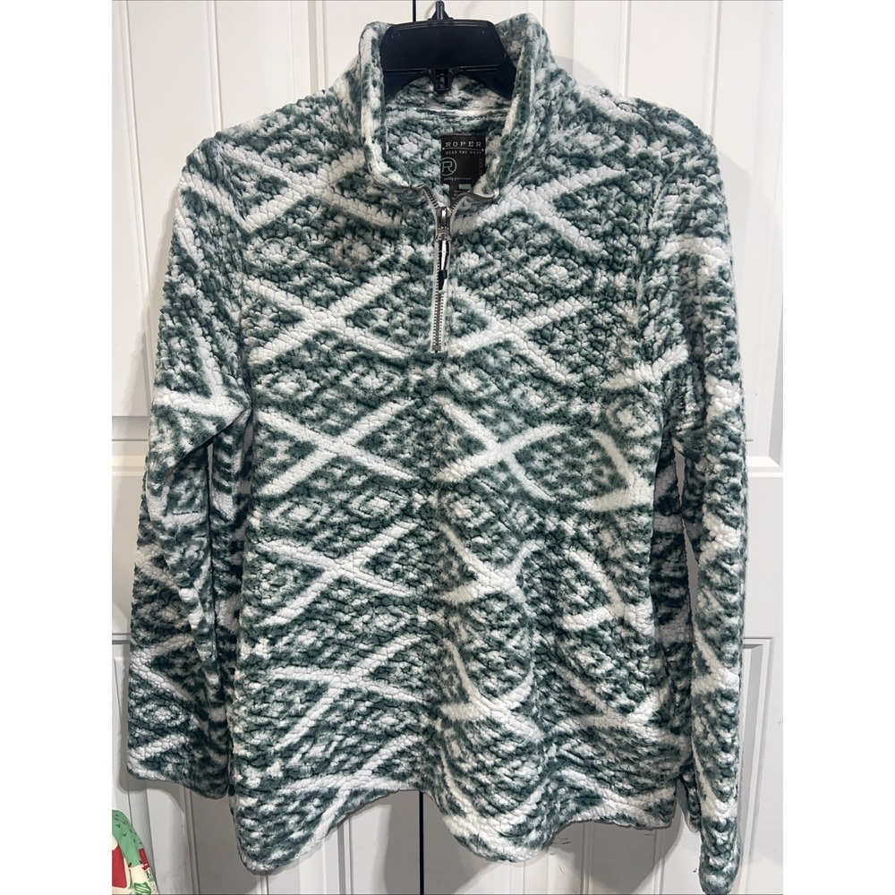 Roper Western Sherpa 1/4 Zip Pullover Womens Sz XL
